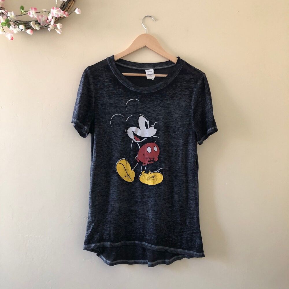 Disney Micky Mouse Shirt Gray Black Size XL